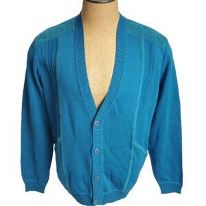 St. Croix shop men's teal blue cardigan size L